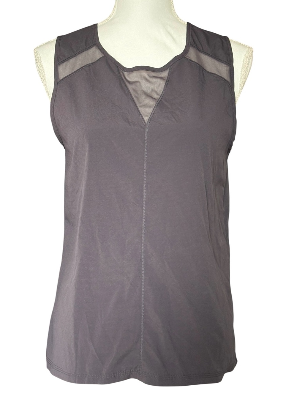Indygena Women's Athletic Tank Top Gray Mesh Panel Activewear Size Small S/P